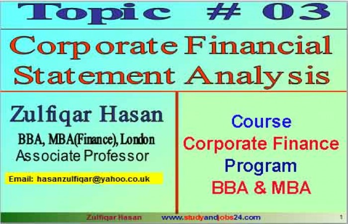 Corporate Financial Statement Analysis