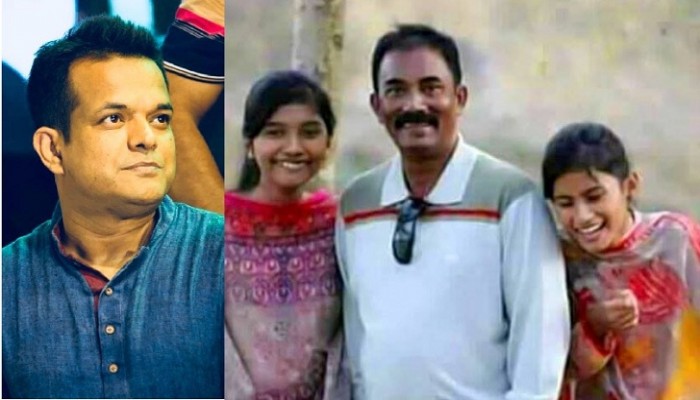 বামে প্রধানমন্ত্রীর উপ-প্রেস সচিব আশরাফুল আলম খোকন ও ডানে একরামসহ তার দুই মেয়ে